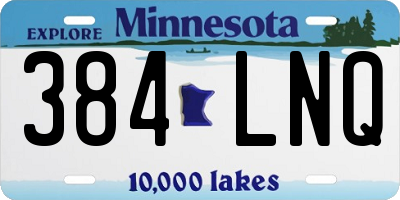 MN license plate 384LNQ
