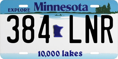 MN license plate 384LNR