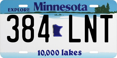MN license plate 384LNT