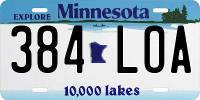 MN license plate 384LOA