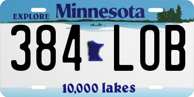 MN license plate 384LOB