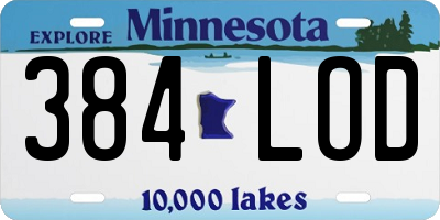 MN license plate 384LOD