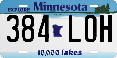 MN license plate 384LOH