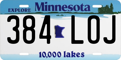 MN license plate 384LOJ