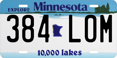 MN license plate 384LOM