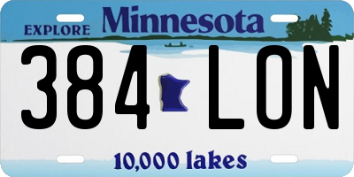 MN license plate 384LON