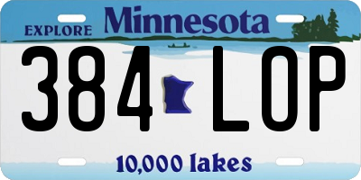 MN license plate 384LOP