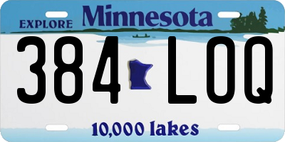 MN license plate 384LOQ