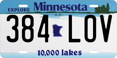 MN license plate 384LOV