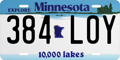 MN license plate 384LOY