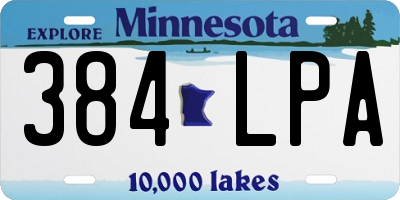 MN license plate 384LPA