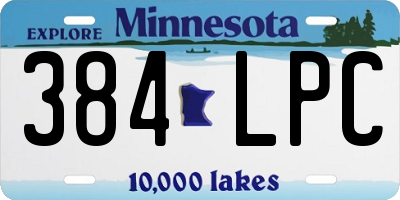 MN license plate 384LPC
