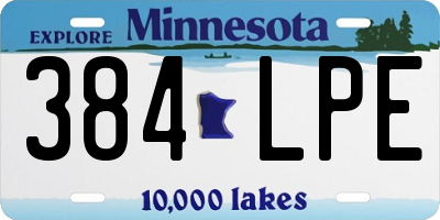 MN license plate 384LPE