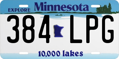 MN license plate 384LPG