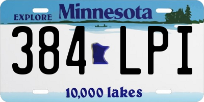 MN license plate 384LPI