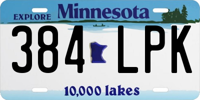 MN license plate 384LPK