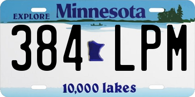 MN license plate 384LPM