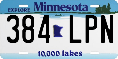 MN license plate 384LPN