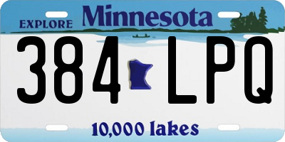 MN license plate 384LPQ