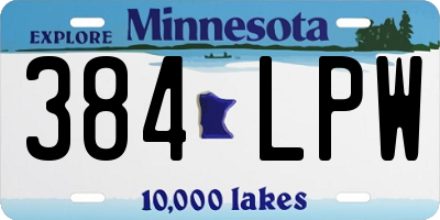MN license plate 384LPW