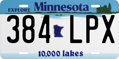 MN license plate 384LPX