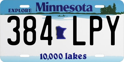 MN license plate 384LPY