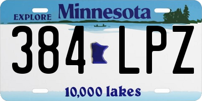 MN license plate 384LPZ