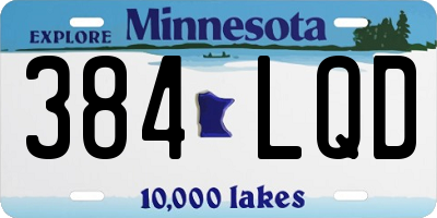 MN license plate 384LQD