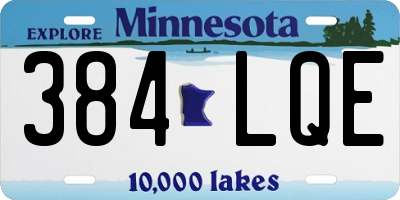 MN license plate 384LQE