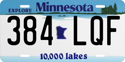 MN license plate 384LQF