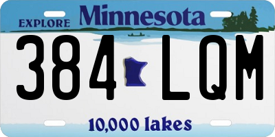 MN license plate 384LQM