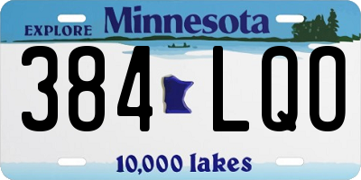 MN license plate 384LQO