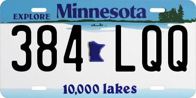 MN license plate 384LQQ