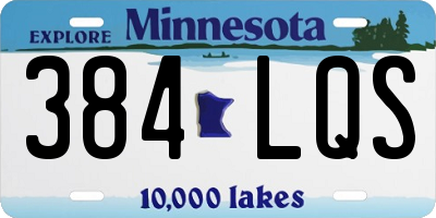 MN license plate 384LQS