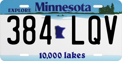 MN license plate 384LQV