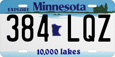 MN license plate 384LQZ