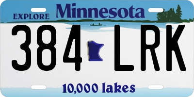 MN license plate 384LRK