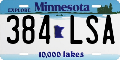 MN license plate 384LSA