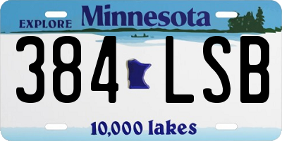 MN license plate 384LSB