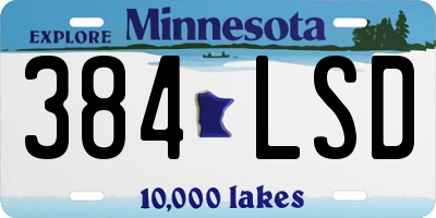 MN license plate 384LSD