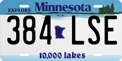 MN license plate 384LSE