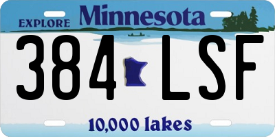 MN license plate 384LSF