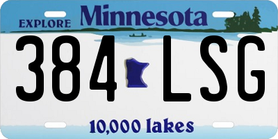 MN license plate 384LSG