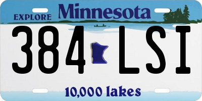MN license plate 384LSI