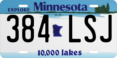 MN license plate 384LSJ