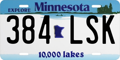 MN license plate 384LSK