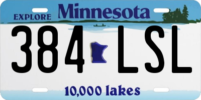 MN license plate 384LSL