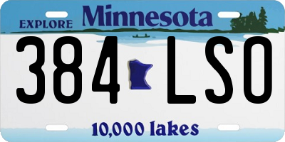 MN license plate 384LSO