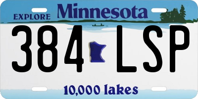 MN license plate 384LSP