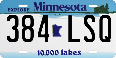 MN license plate 384LSQ